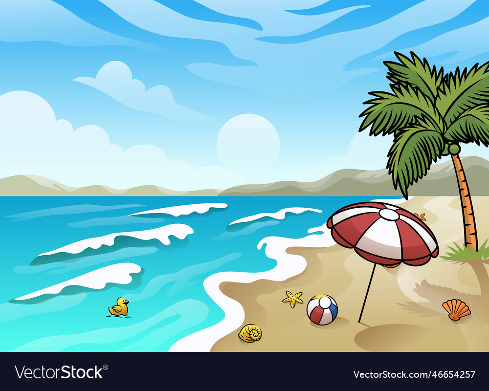 Tropical beach beautiful summer season Royalty Free Vector