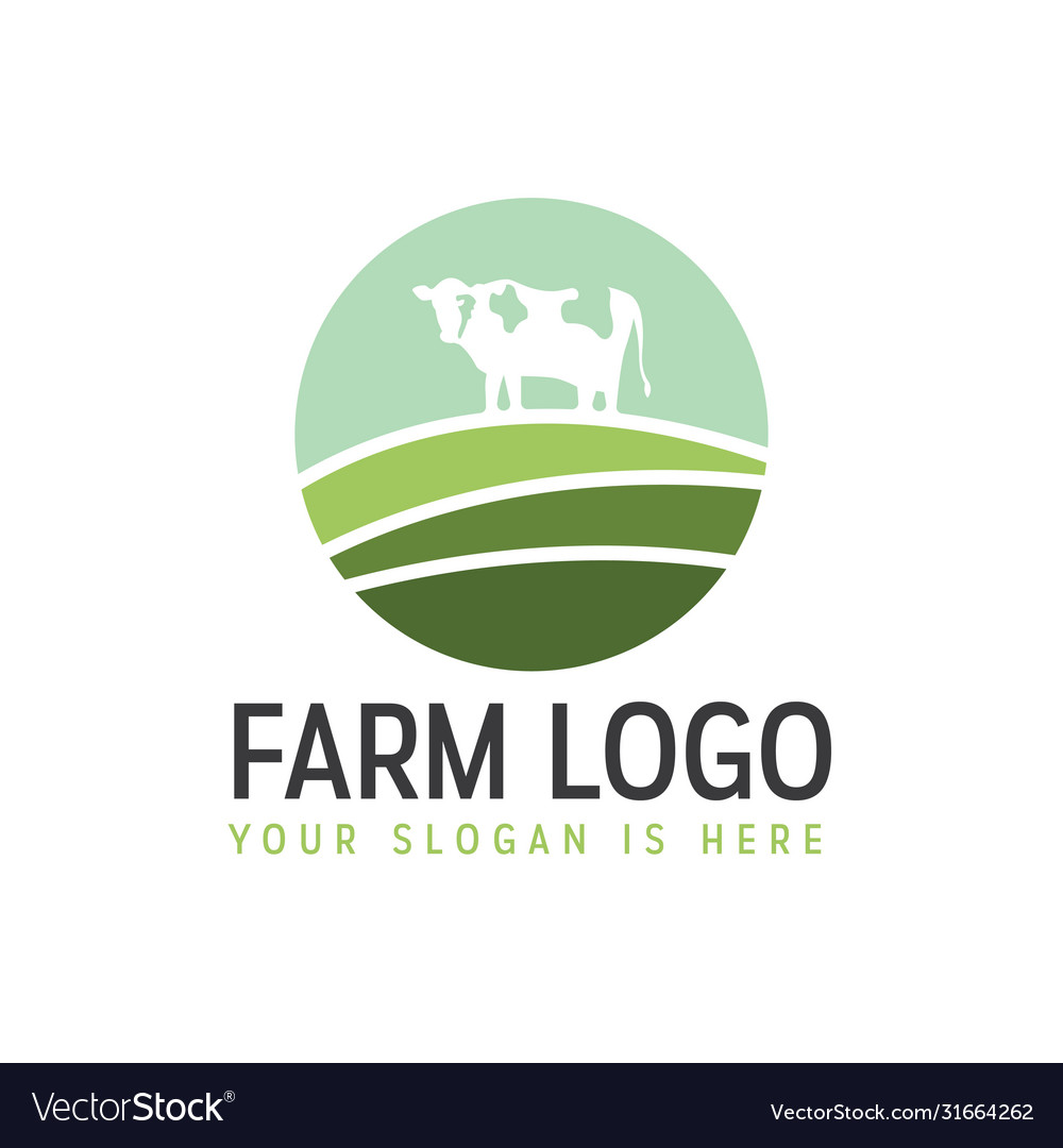 Dairy cow fresh milk farm logo template Royalty Free Vector