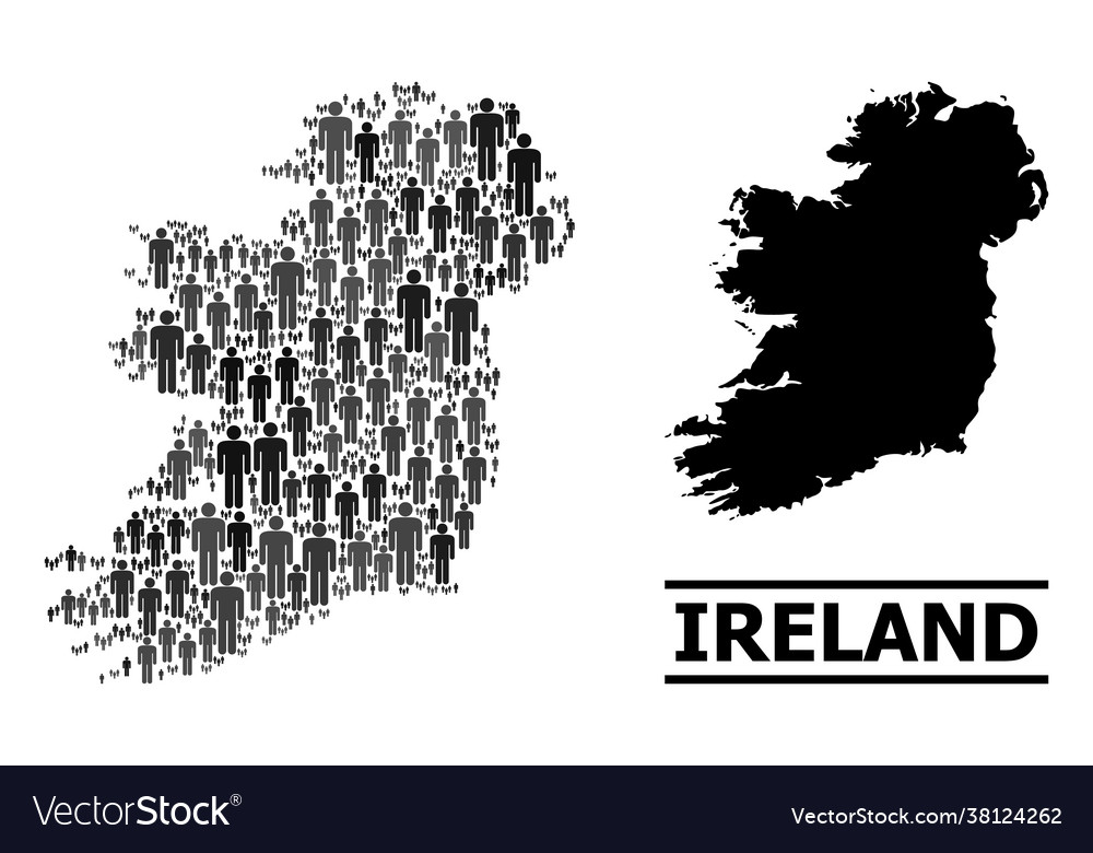 Demographics collage map ireland island