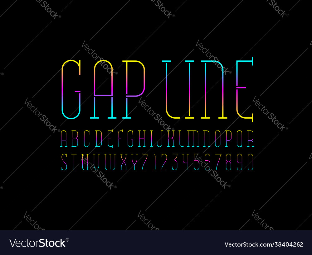 Font from ultra thin line trendy stencil alphabet