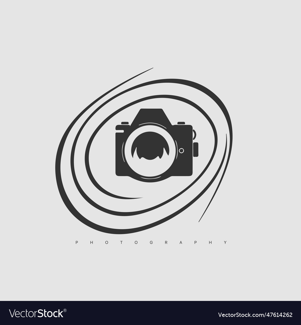 Modern abstract camera logo template photography