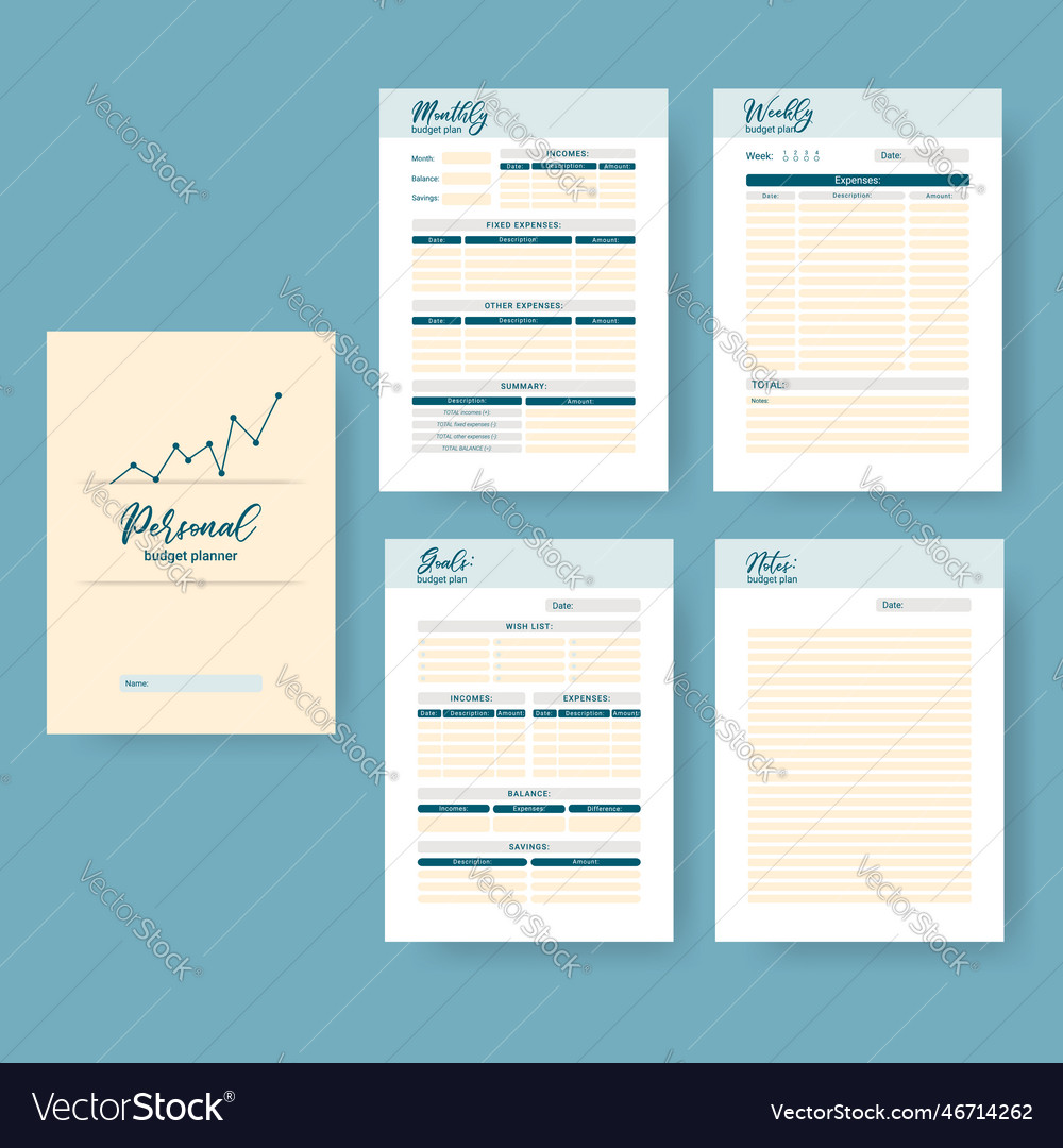 Printable personal monthly budget planner