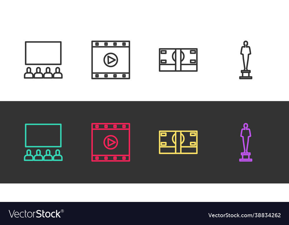 Set line cinema auditorium with screen play video