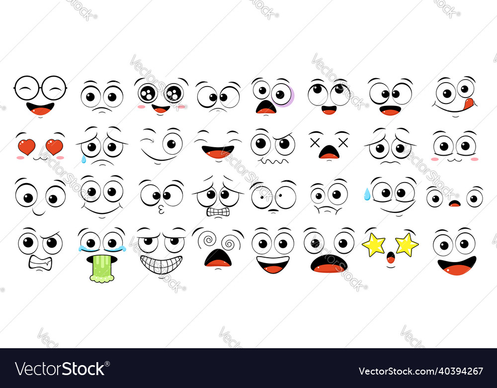 Collection of emoticons with different mood set