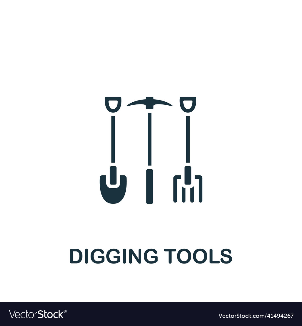 Digging tools icon monochrome simple