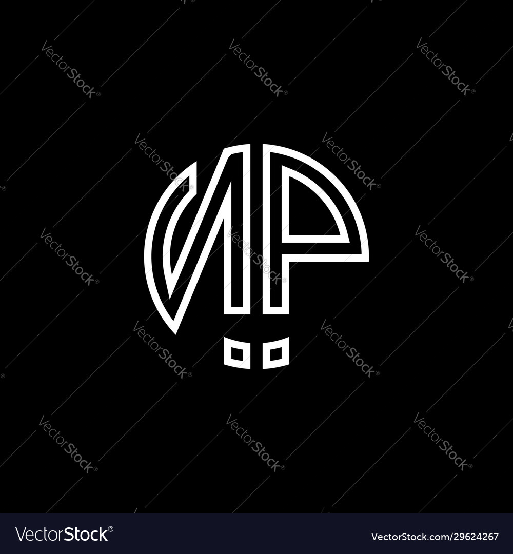 Np Monogramm Logo Kreisband Stil Umriss