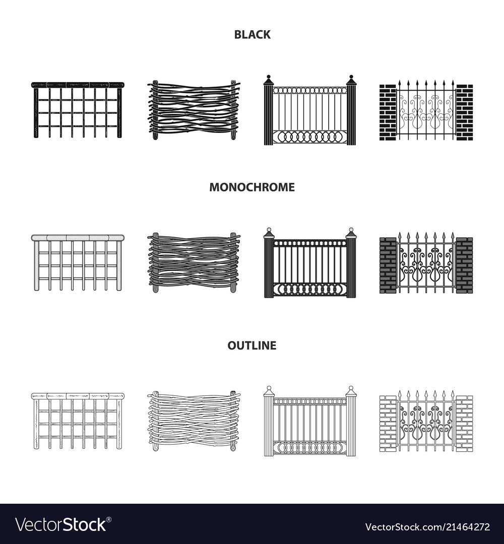 A fence of metal and brickswooden palisade