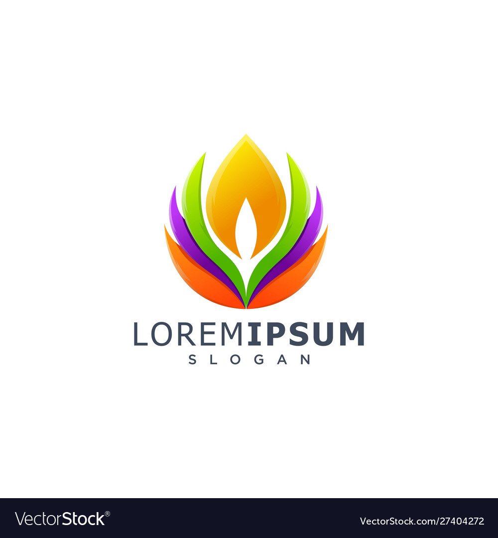 Colorful lotus logo design