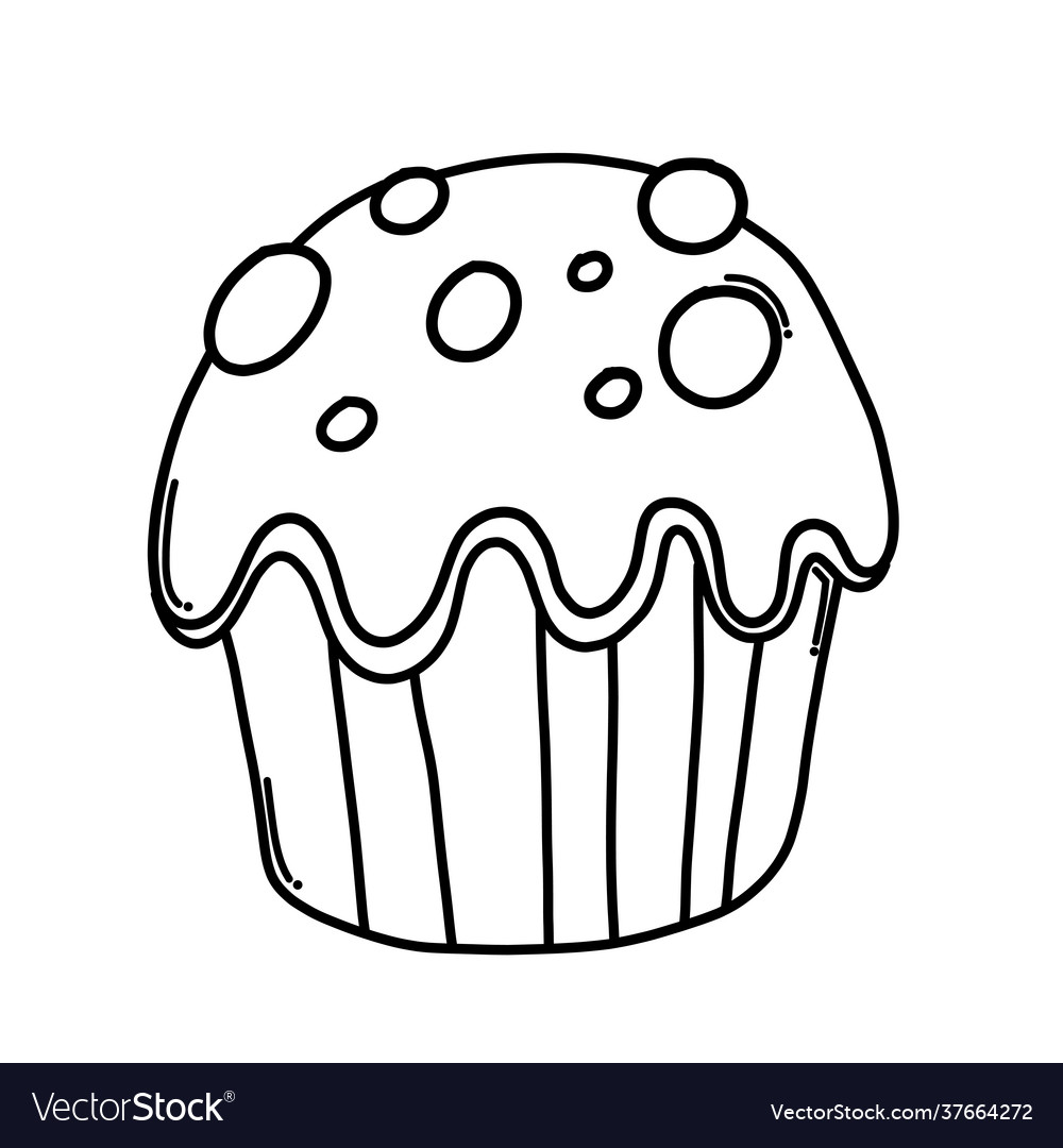 Cup cake doodle icon drawing sketch hand drawn