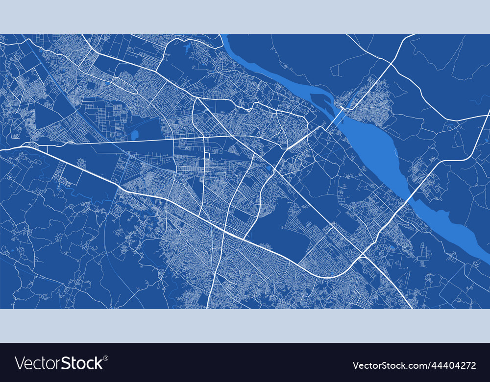 Detailed map poster of kanpur city linear print Vector Image