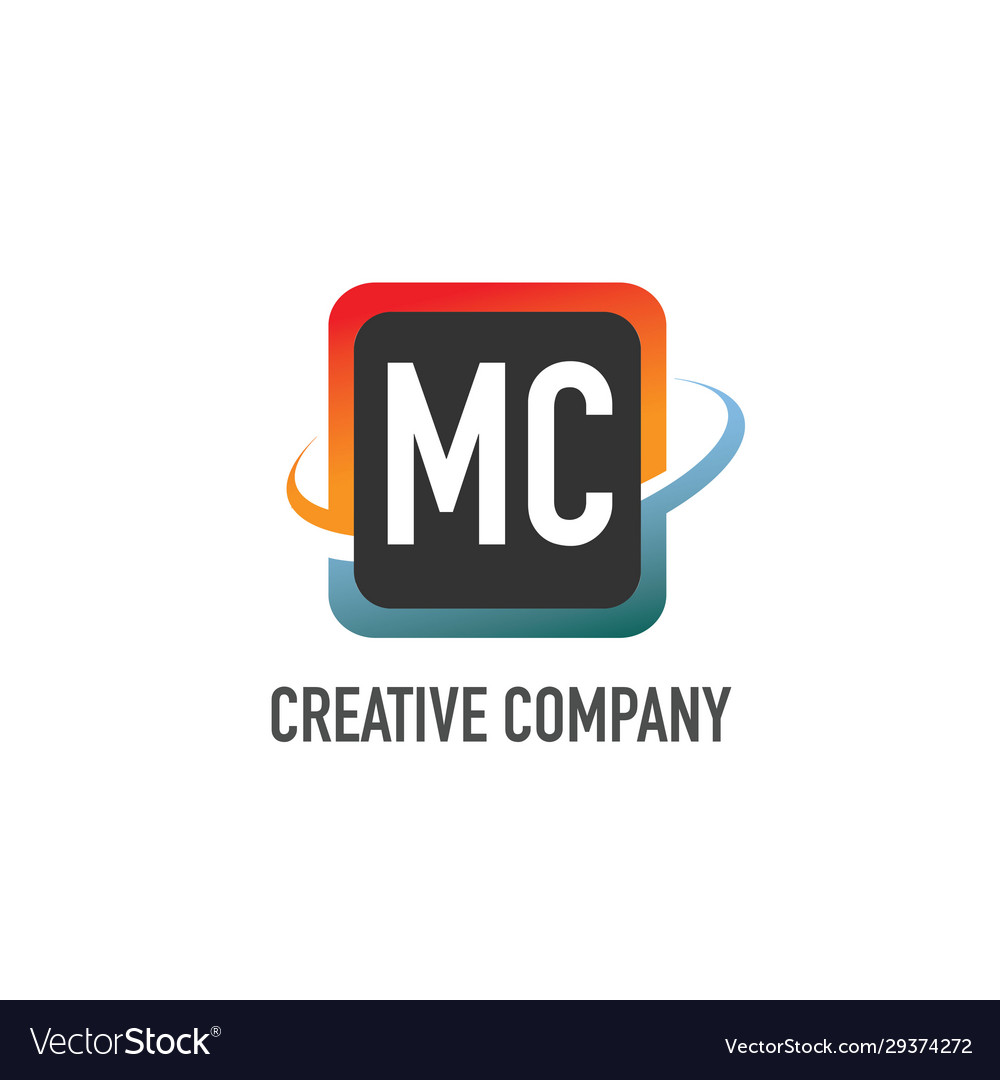 Initial letter mc swoosh creative design logo