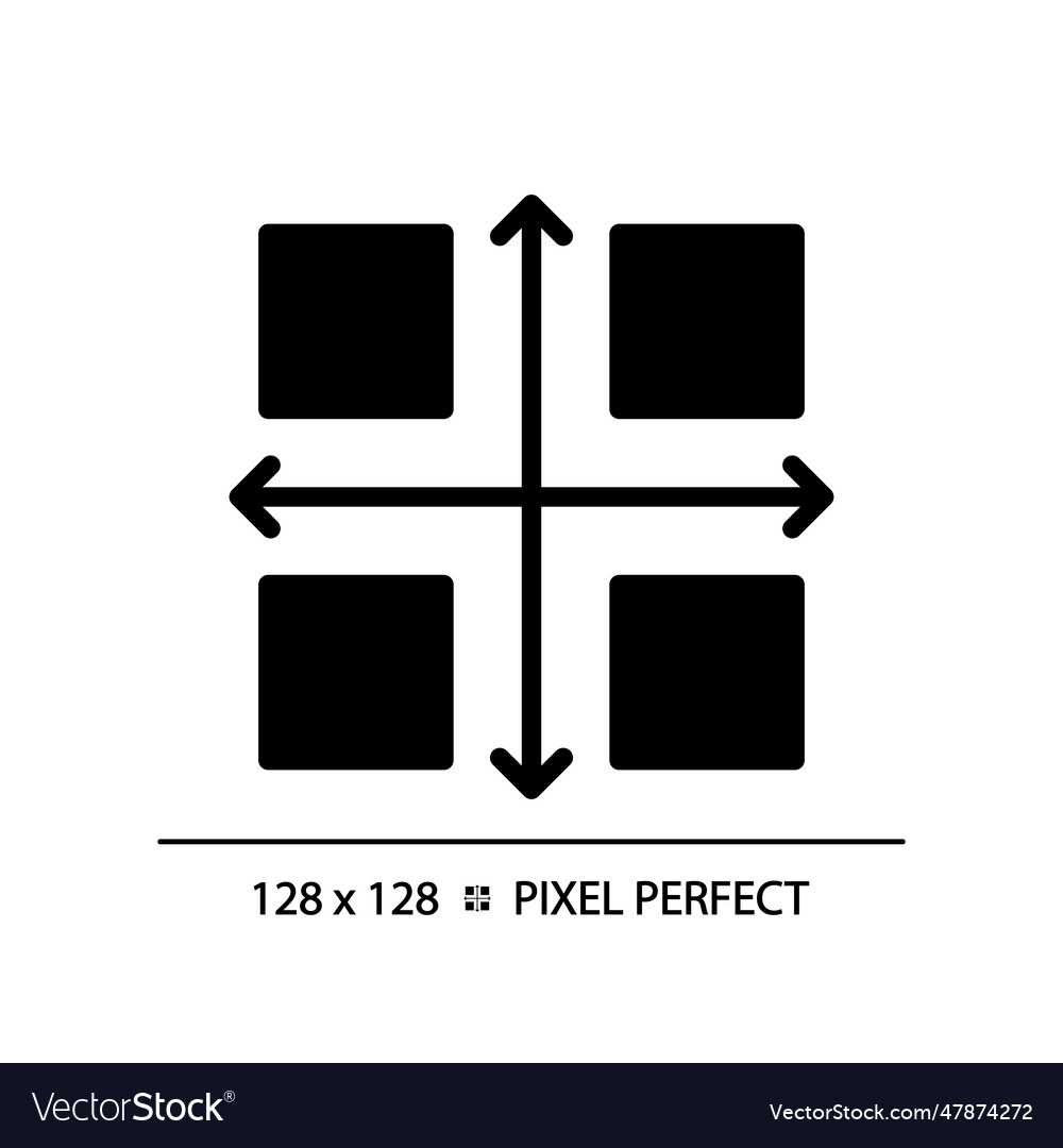 Matrix Chart Black Glyph Icon Royalty Free Vector Image