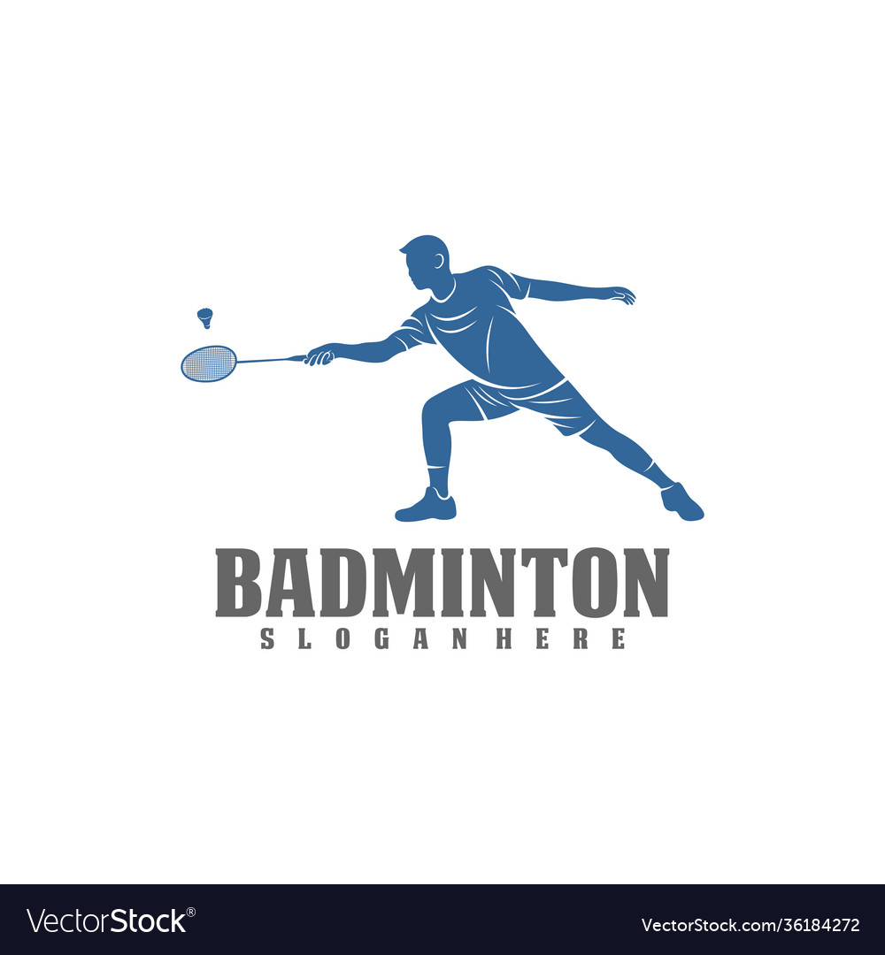 Modern passionate badminton player in action logo Vector Image