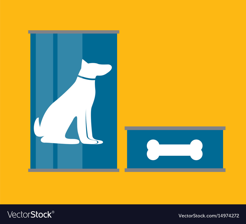 Pet food can template in modern flat style icon