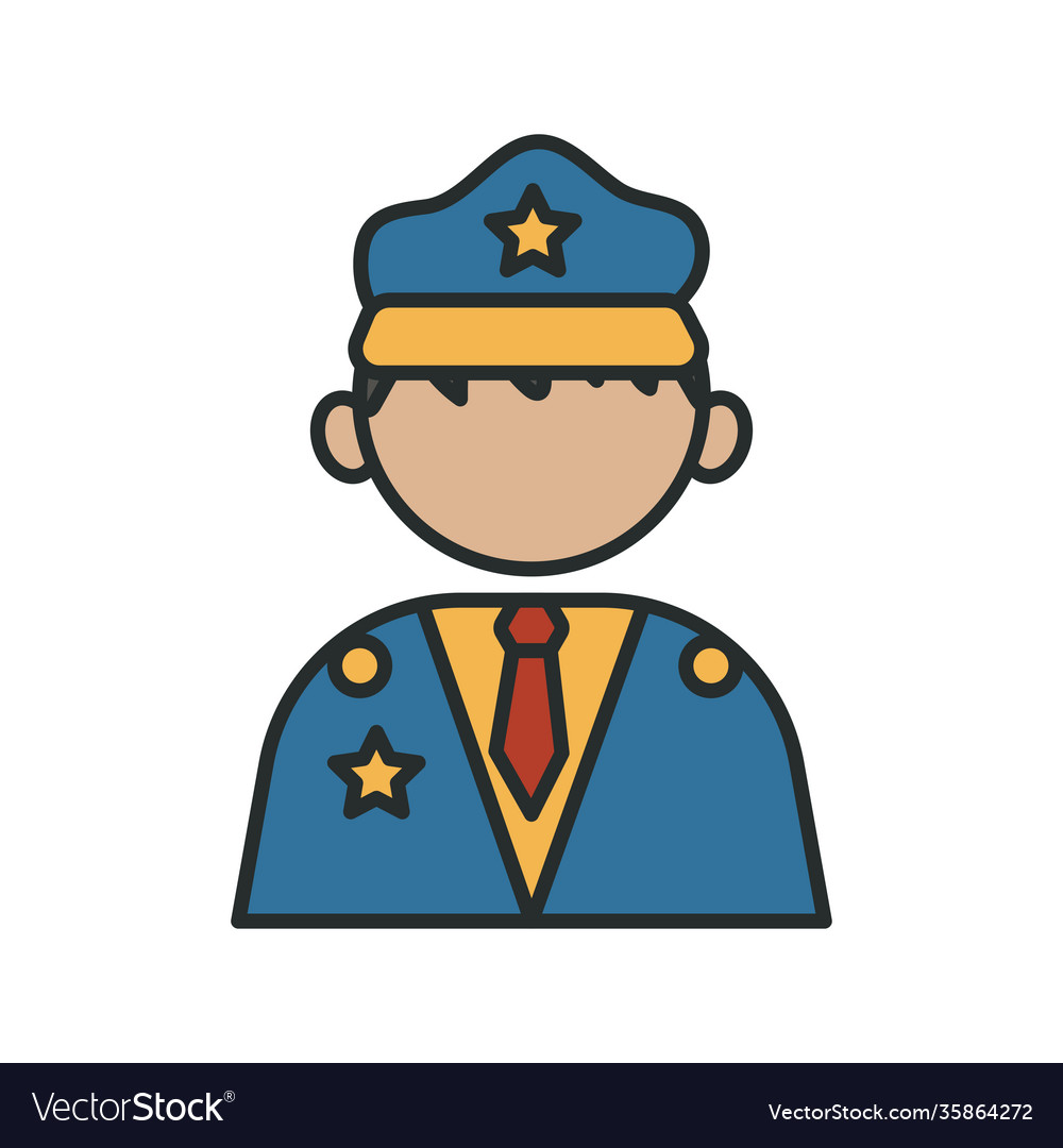 Police officer profession worker avatar fill style