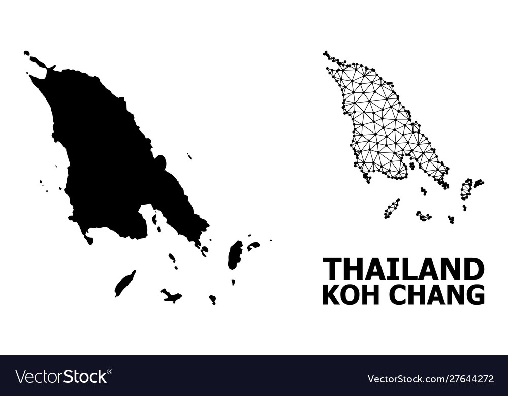 Solid and wire frame map koh chang