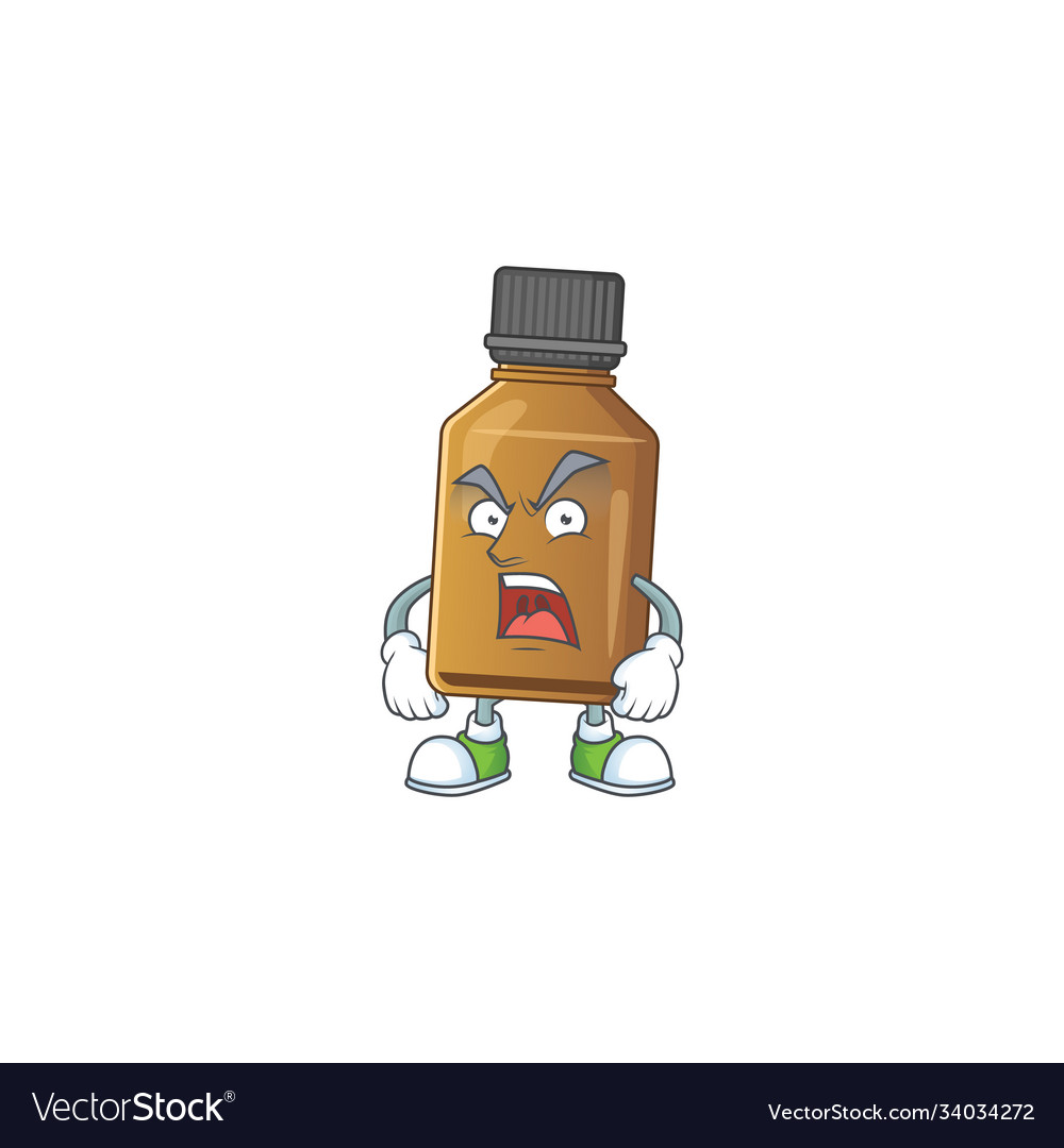 Syrup cure bottle cartoon character design Vector Image