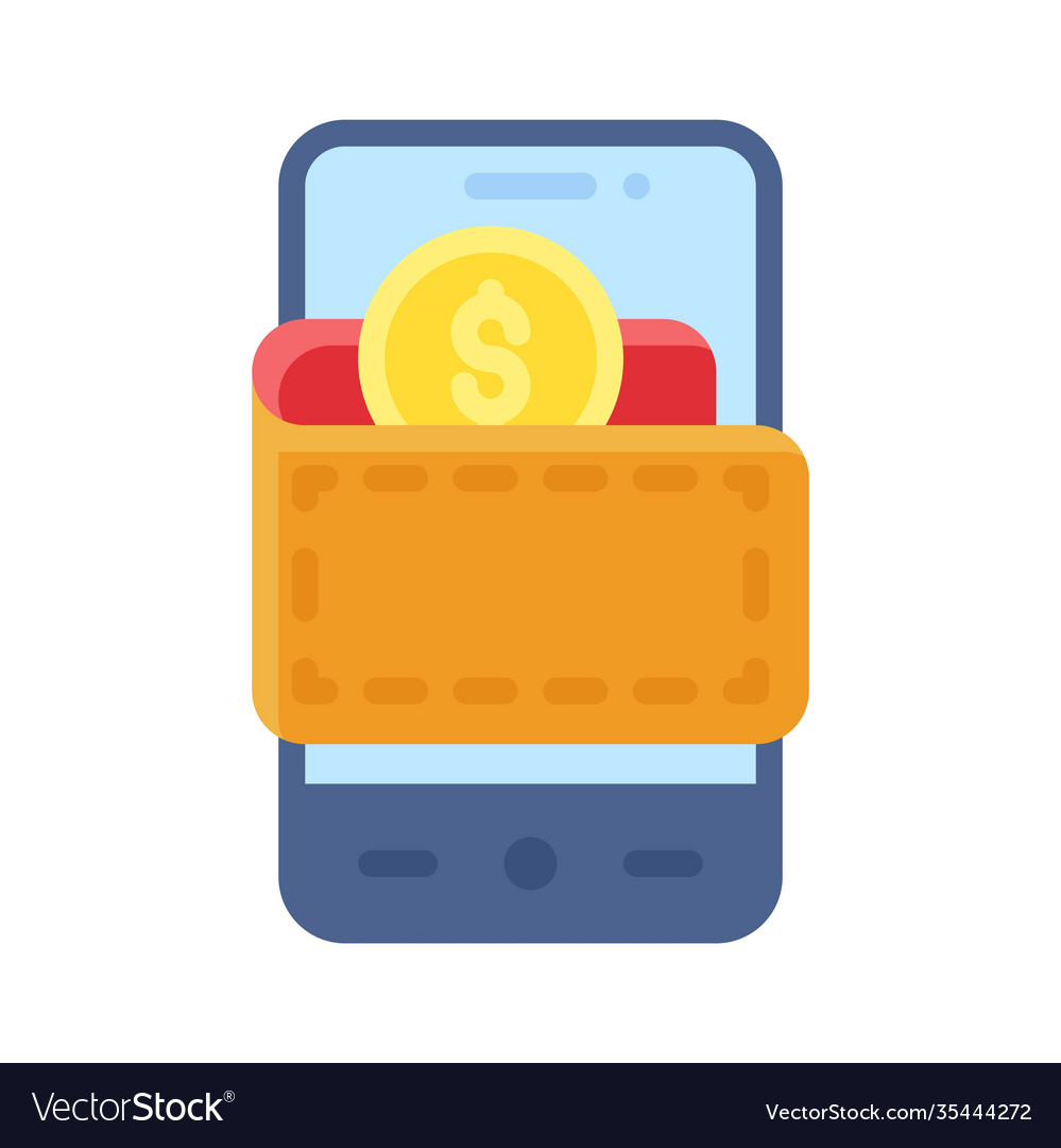 Wallet app icon mobile application Royalty Free Vector Image