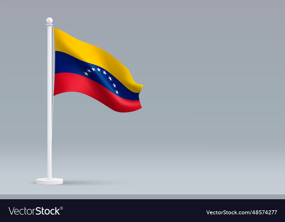 3D realistische nationale venezuela Flagge isoliert