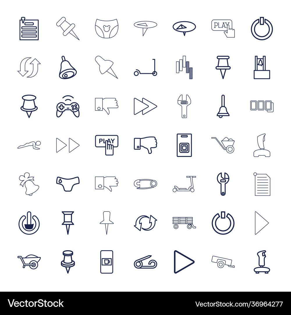 49 push icons Royalty Free Vector Image - VectorStock