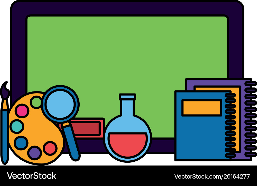 Back to school flat design Royalty Free Vector Image