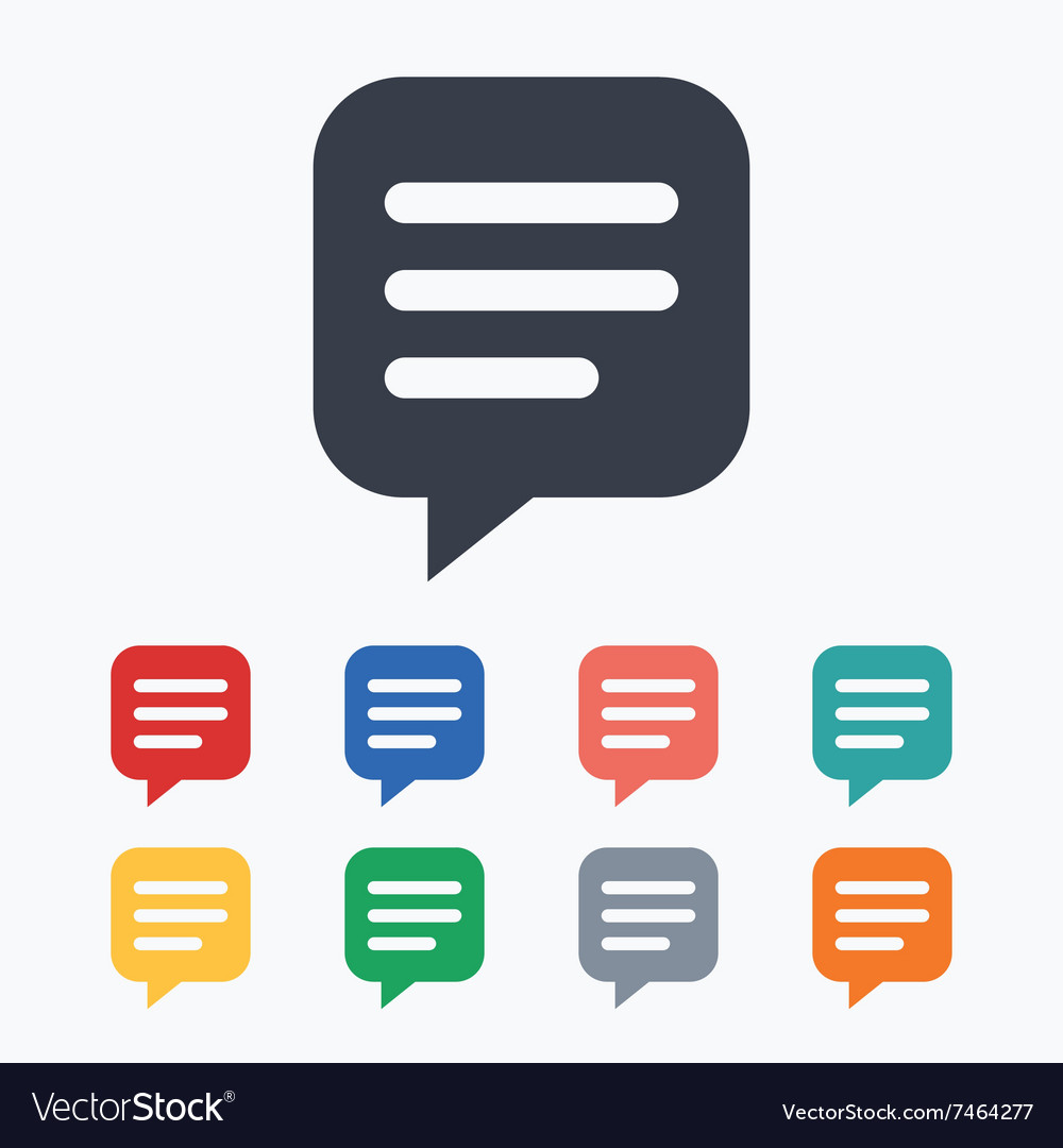 Chat sign icon speech bubble symbol