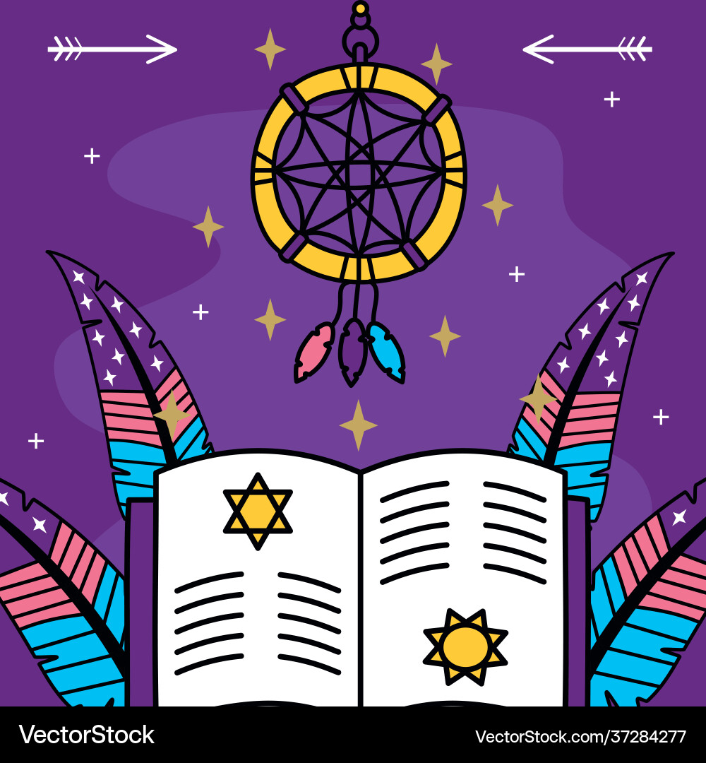 Open Ritual Book Vector Esoteric open book Royalty Free Vector Image - VectorStock