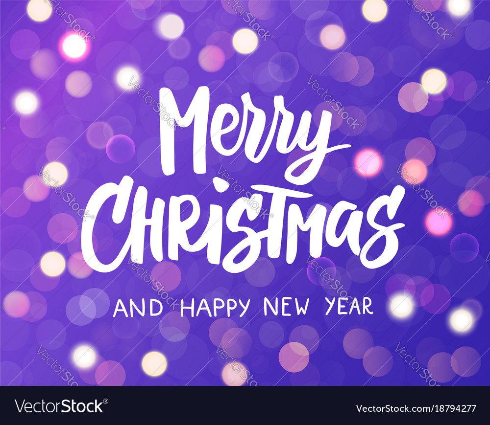 Merry christmas and happy new year text holiday Vector Image