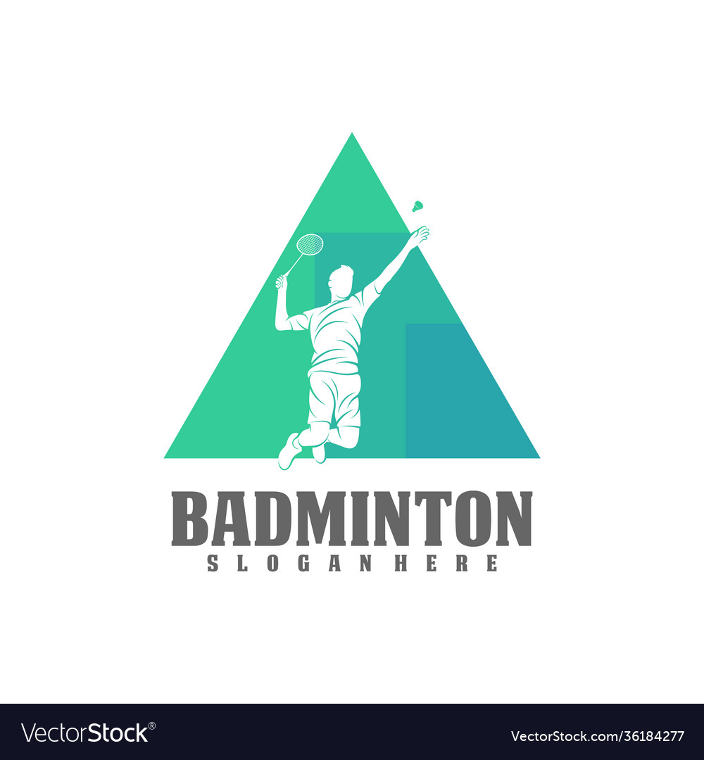 Modern passionate badminton player in action logo Vector Image