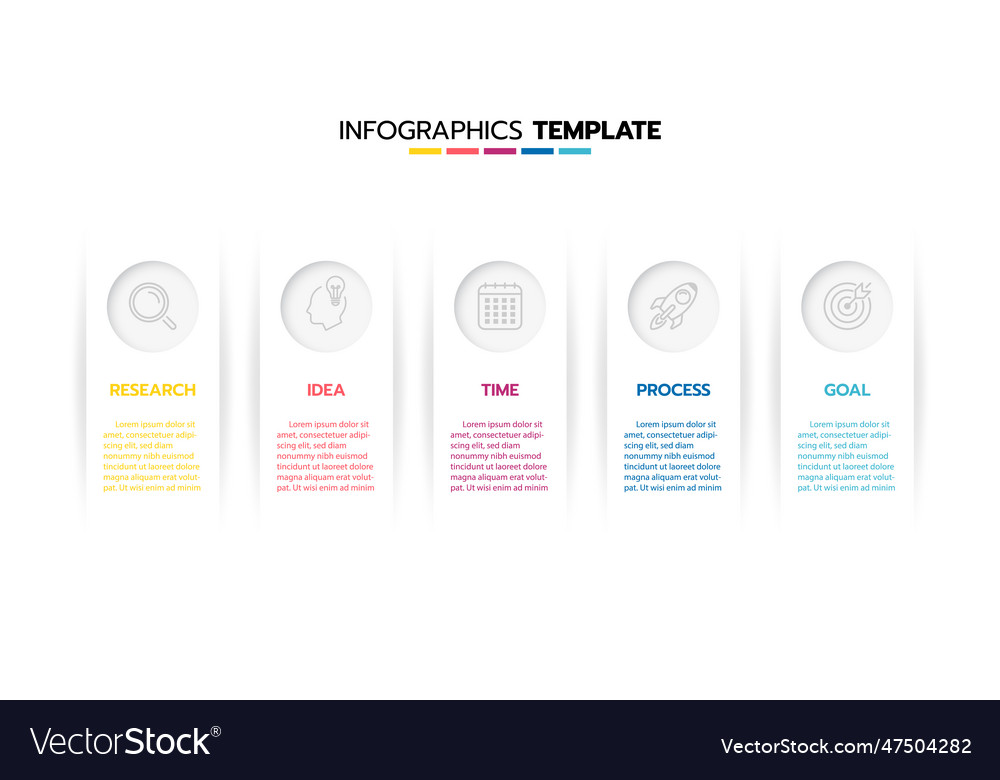 Business infographic template process with simple Vector Image