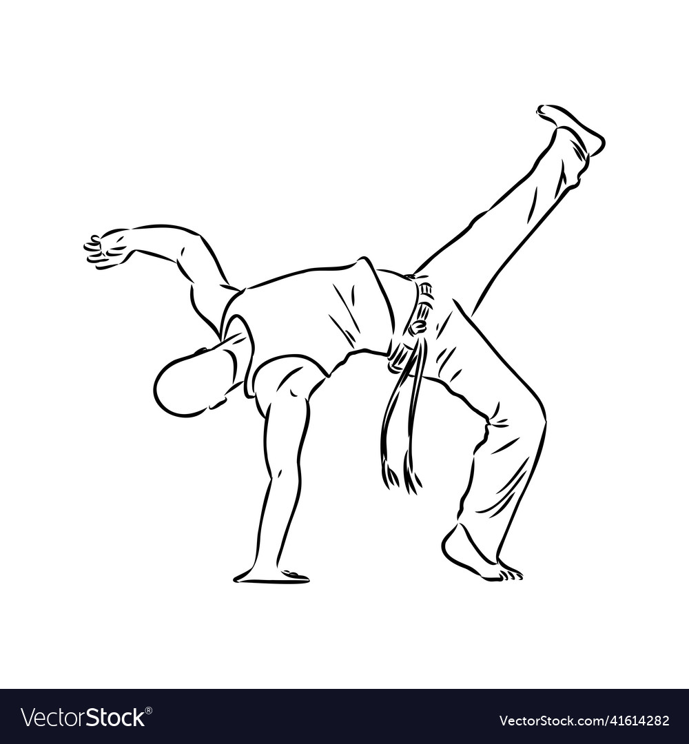 Capoeira icon silhouette dance and sport Vector Image