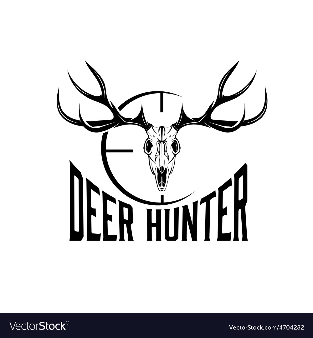 Deer skull with target design template Royalty Free Vector