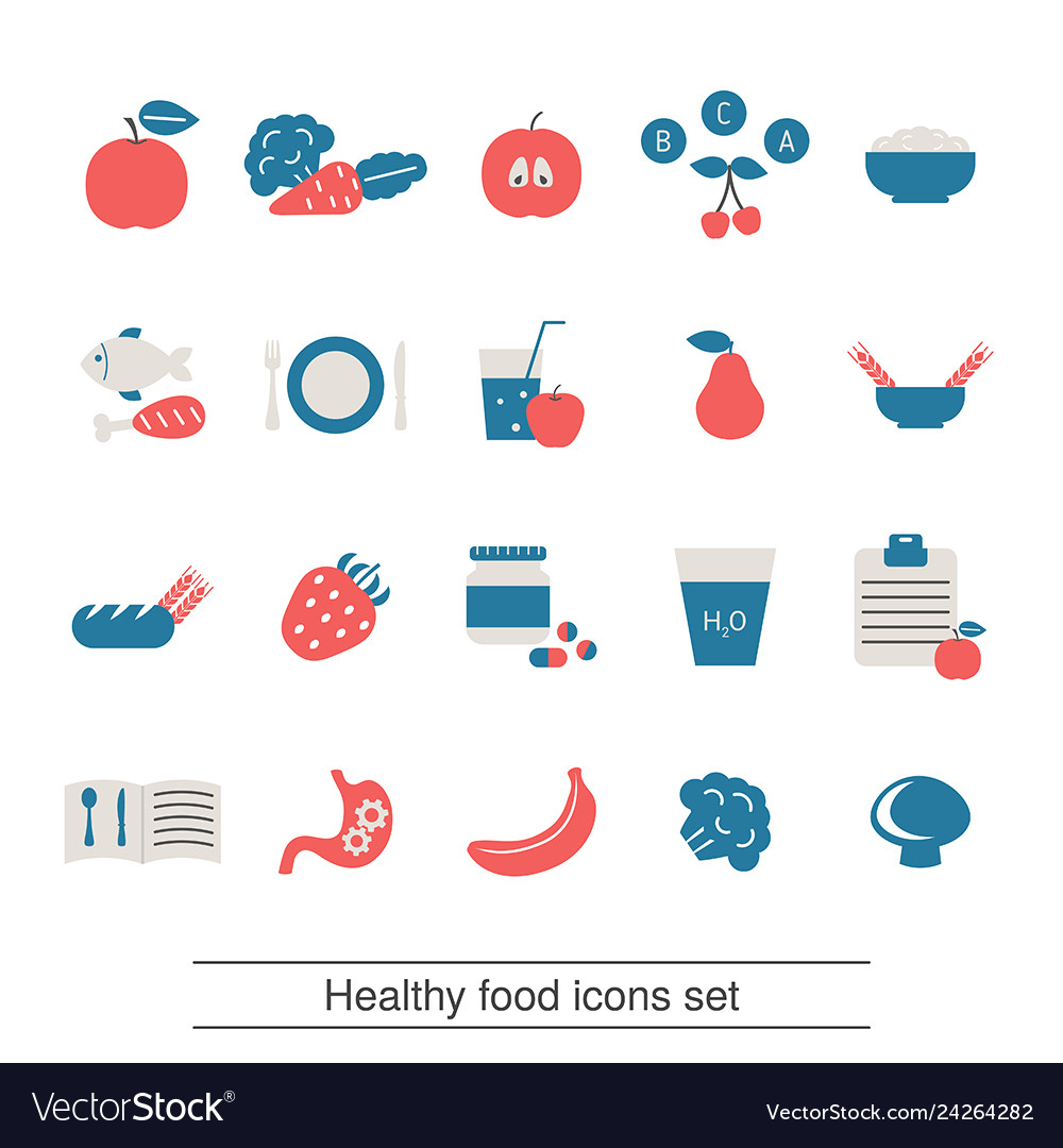 Diet icon set