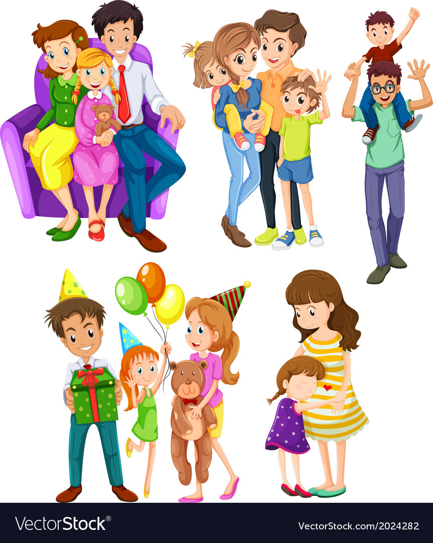 different-families-royalty-free-vector-image-vectorstock