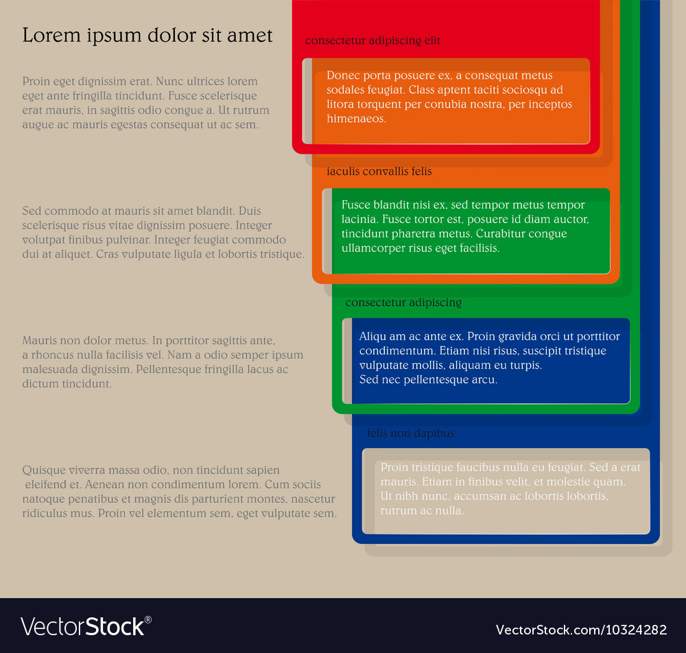 Four consecutive frame elements with lots of room