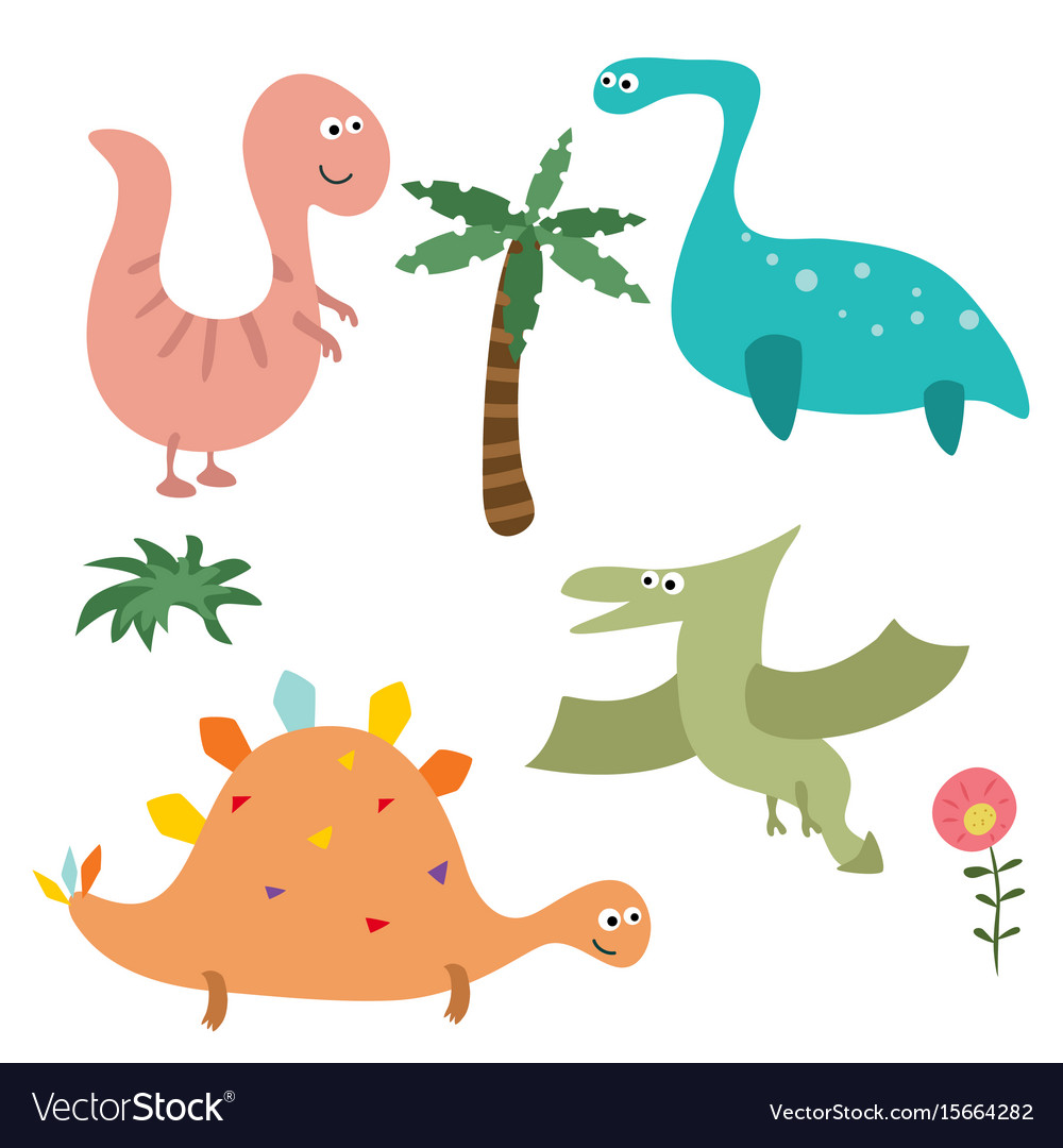 Funny cartoon dinosaurs