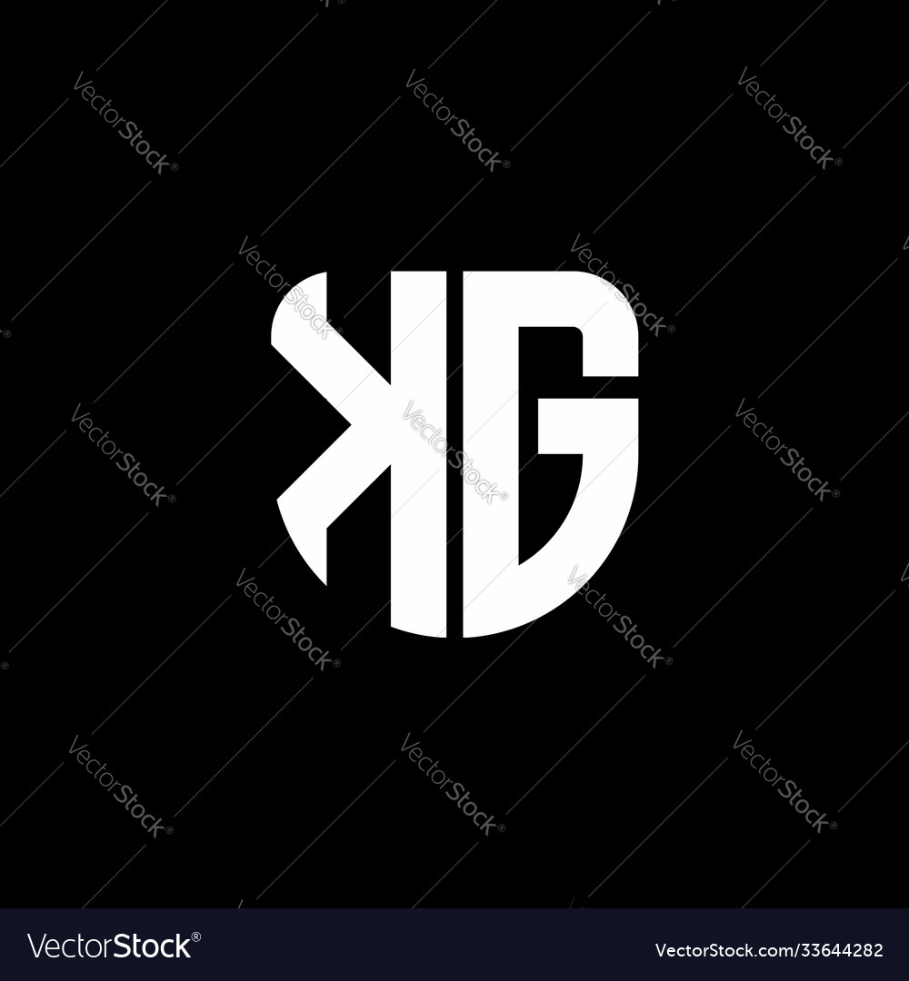 Kg logo monogram with circular shape shield Vector Image