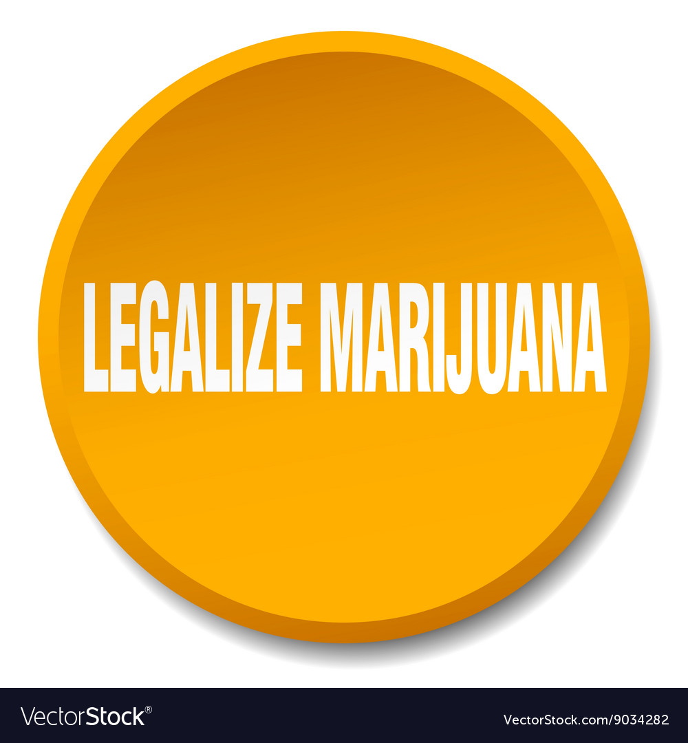 Legalize marijuana orange round flat isolated push