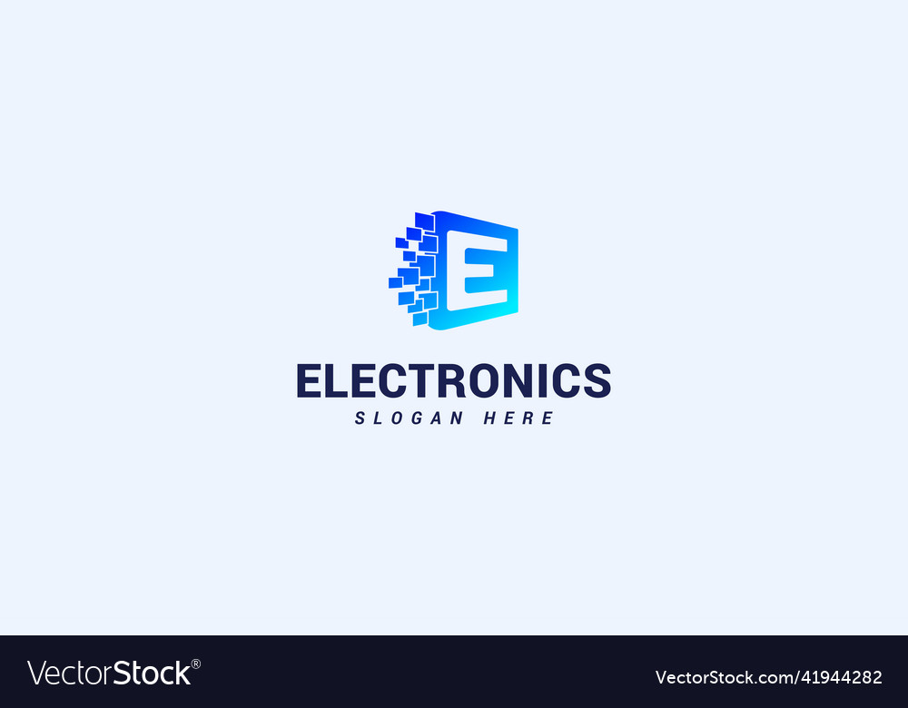 Letter e technological logo