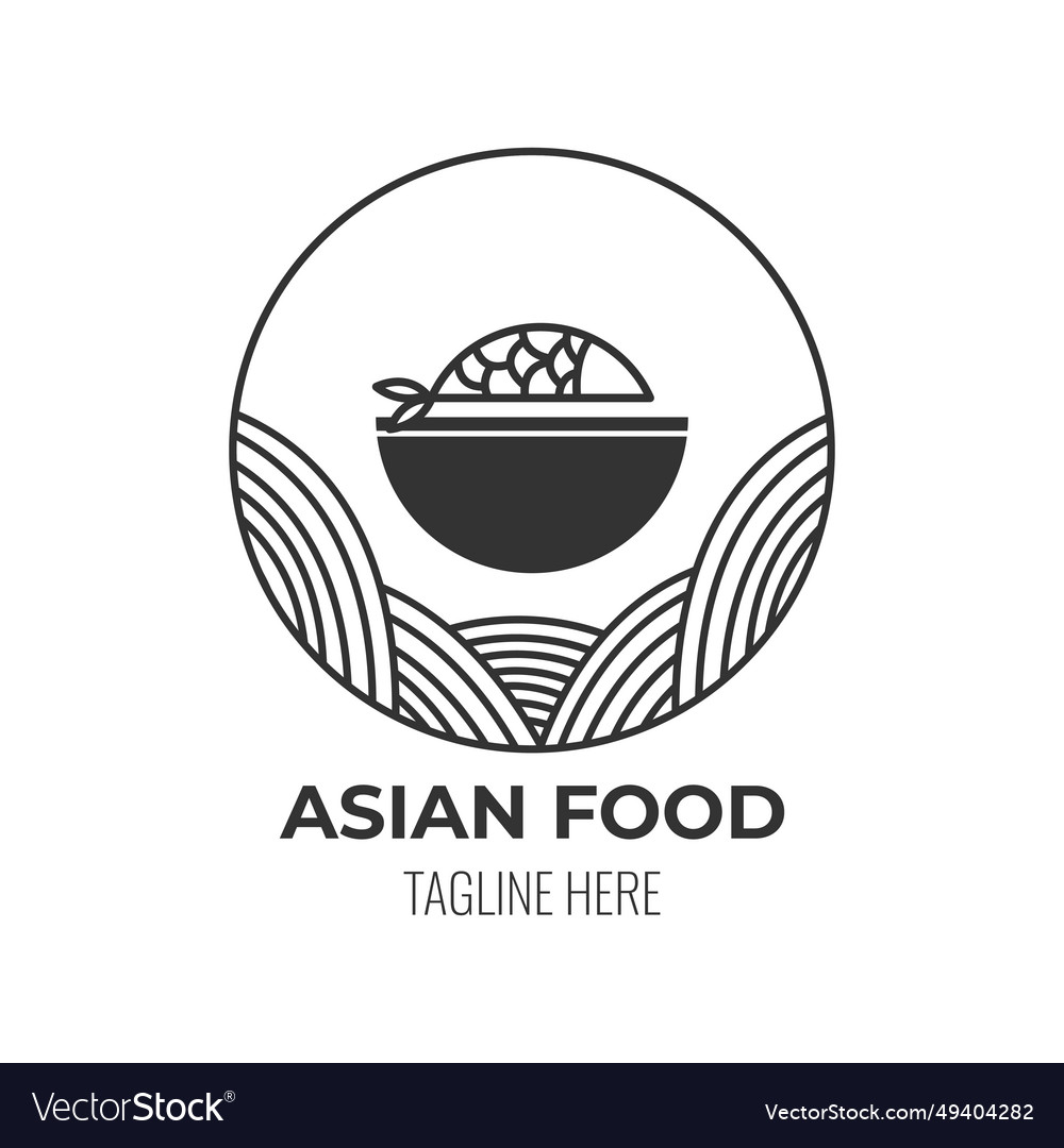 Logo Icon Asian Food Cafe Isolated Design Vector Image