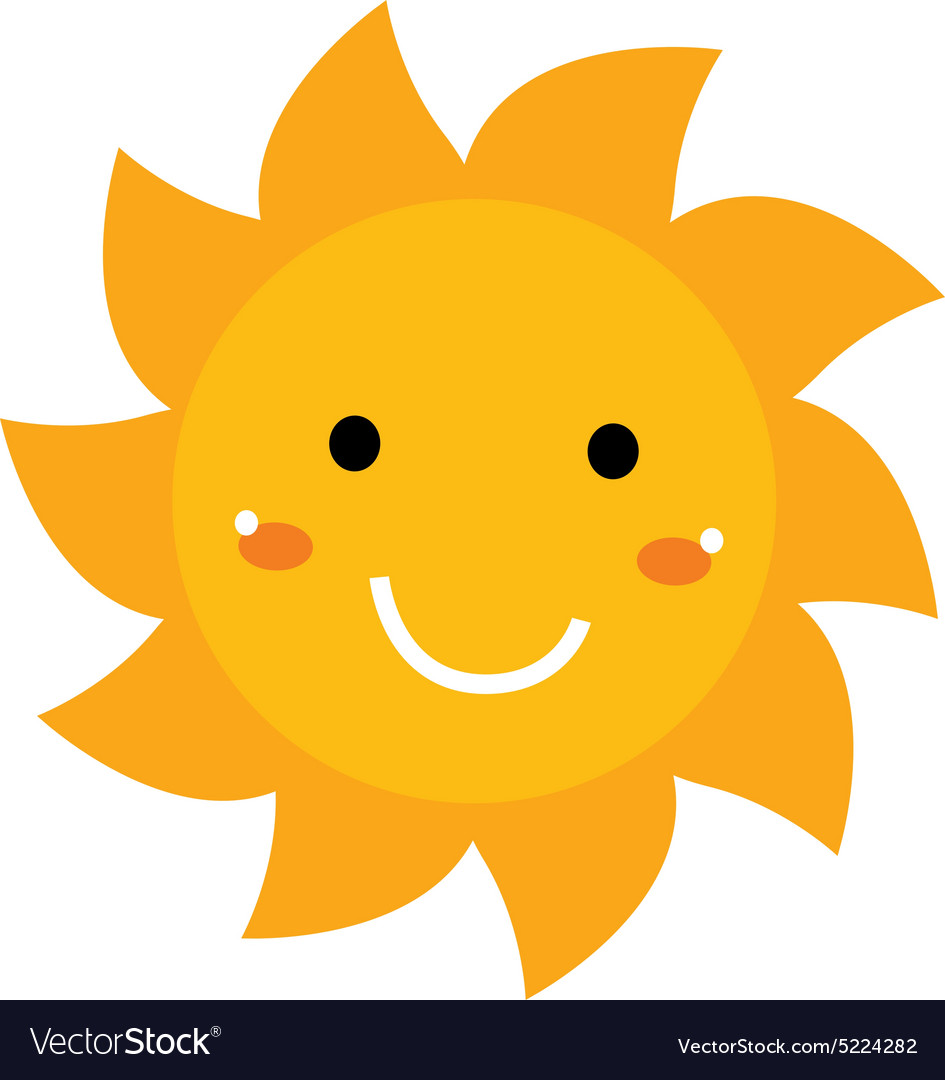 Pretty Smiling Sun Clipart Isolated On White Vector Image