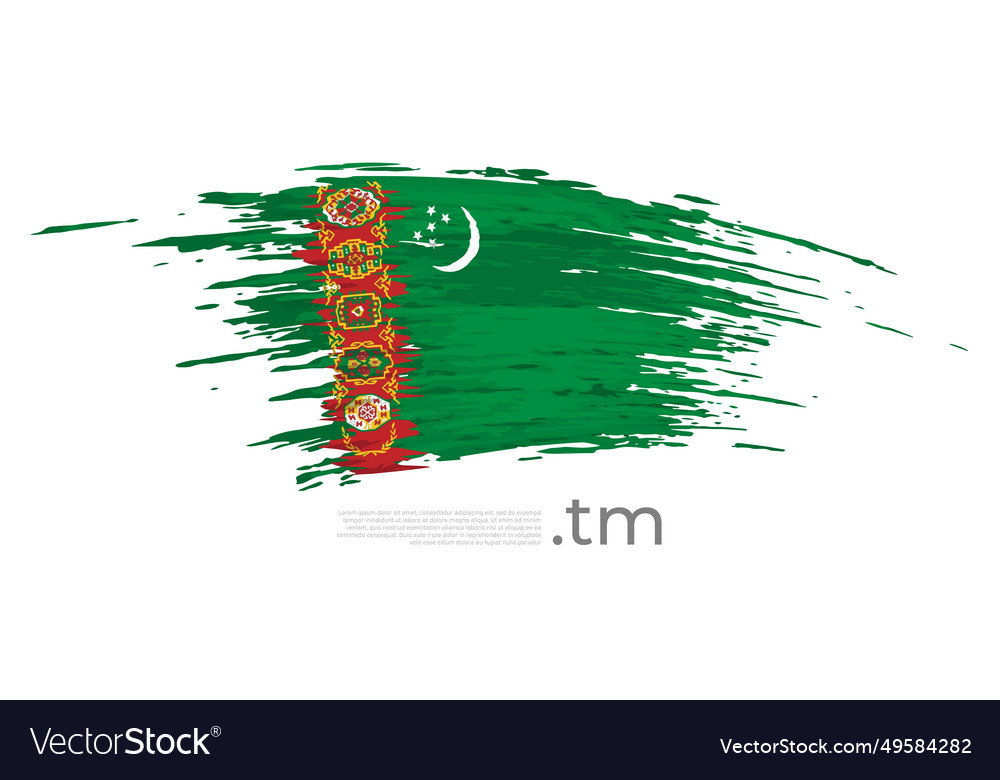 Turkmenistan Flagge Pinselstriche gezogen