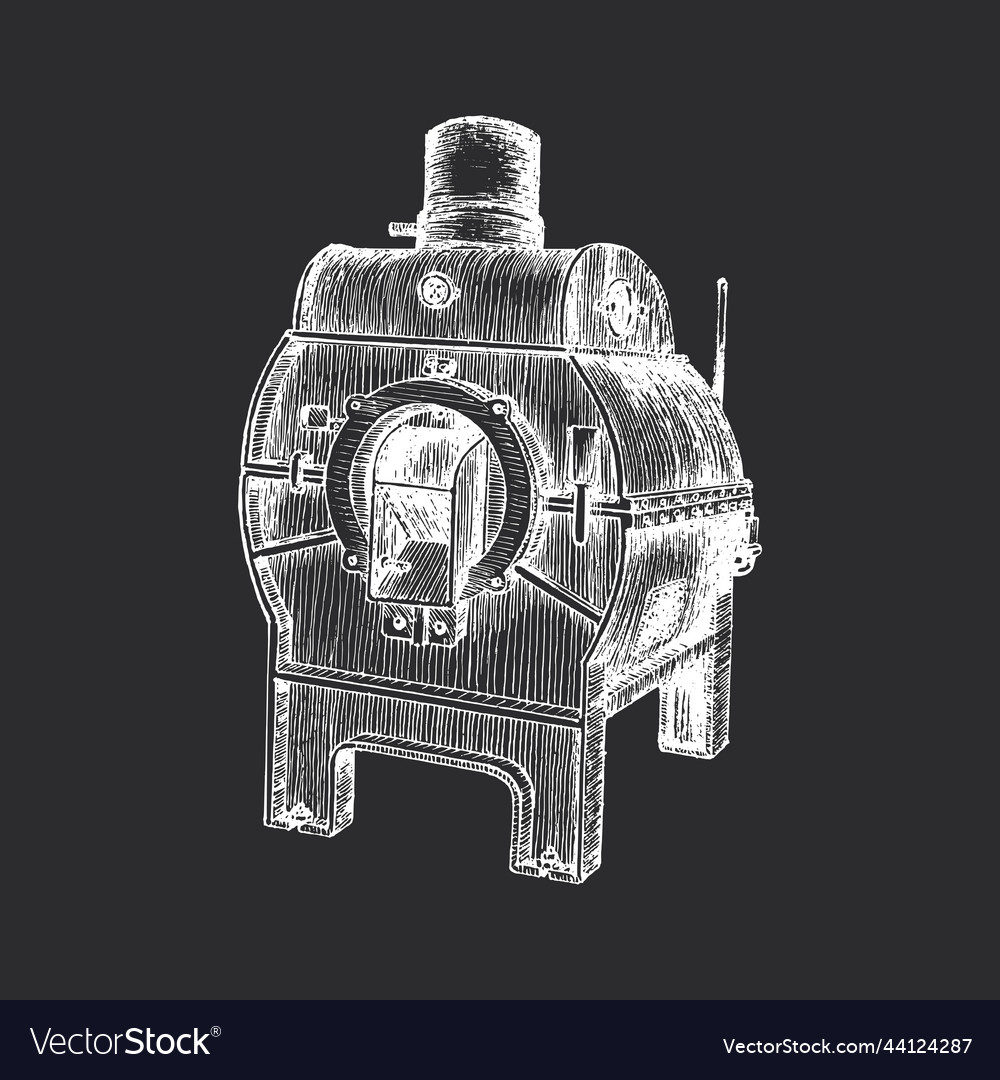 Coffee bean roaster machine drawing