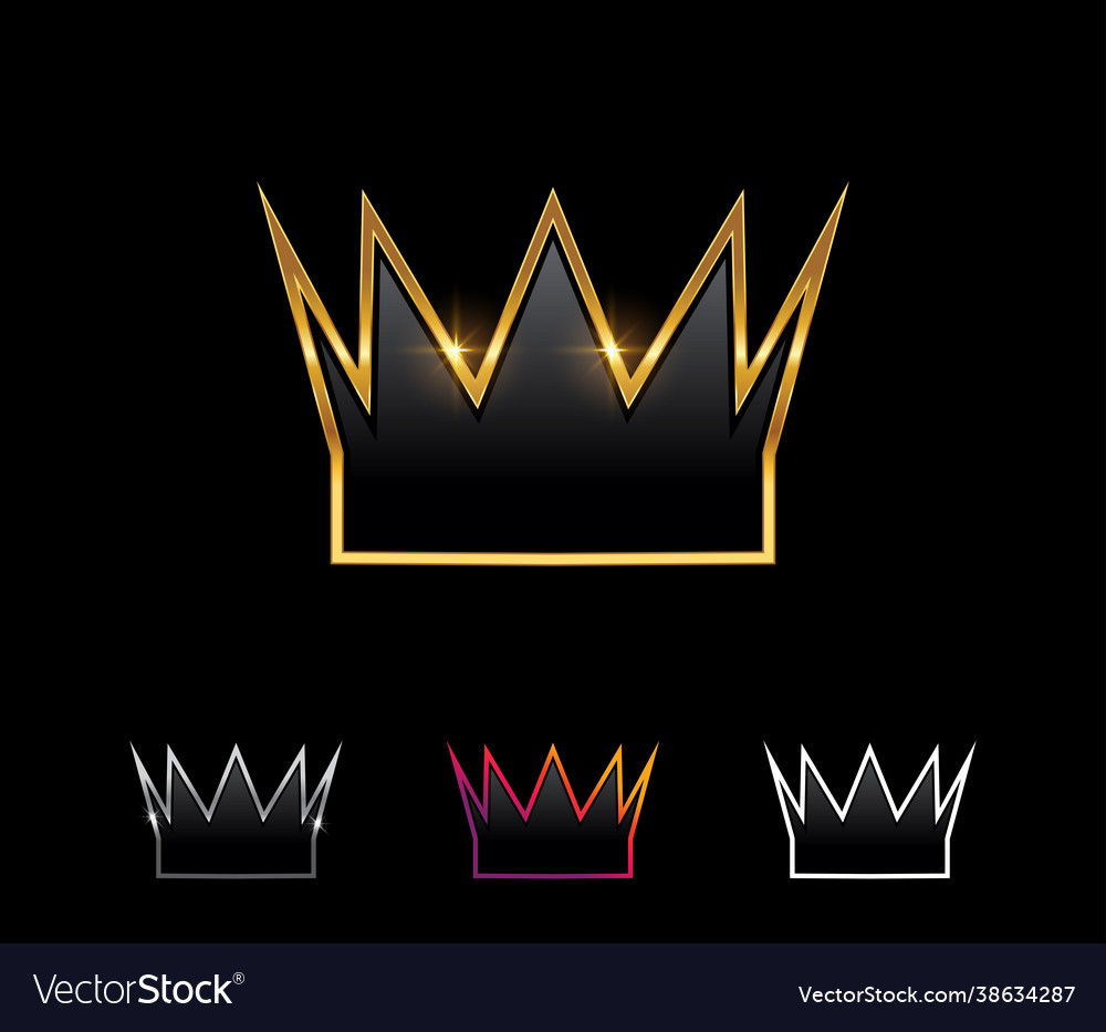 Golden crown sign 12 Royalty Free Vector Image