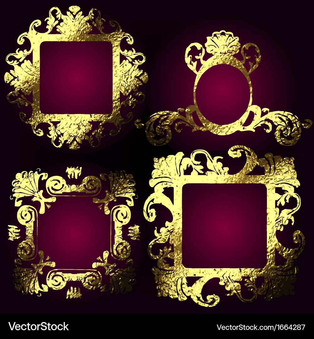 Golden frames set Royalty Free Vector Image - VectorStock