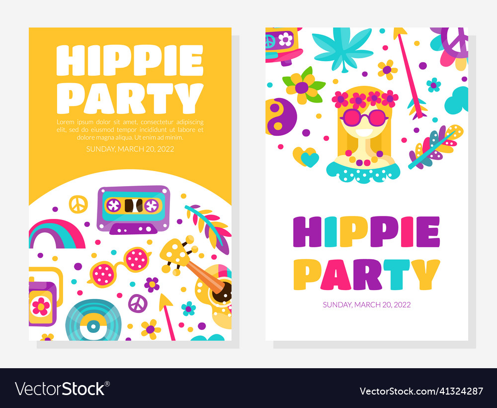 Hippie Bohemian Poster oder Kartendesign mit Aufkleber