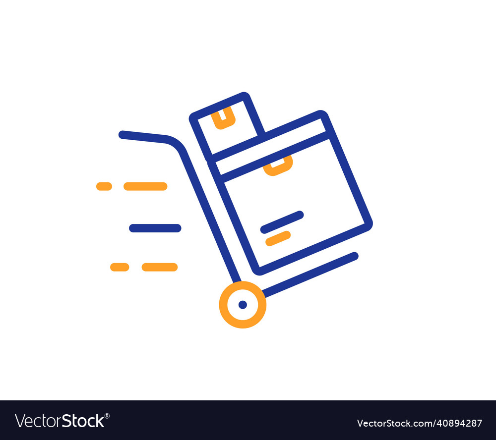 Inventory cart line icon wholesale delivery sign