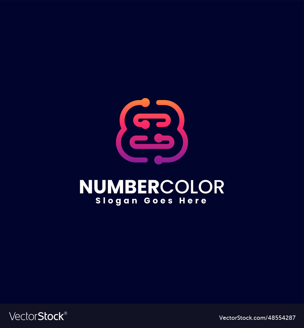 Logo number 8 gradient colorful style Royalty Free Vector