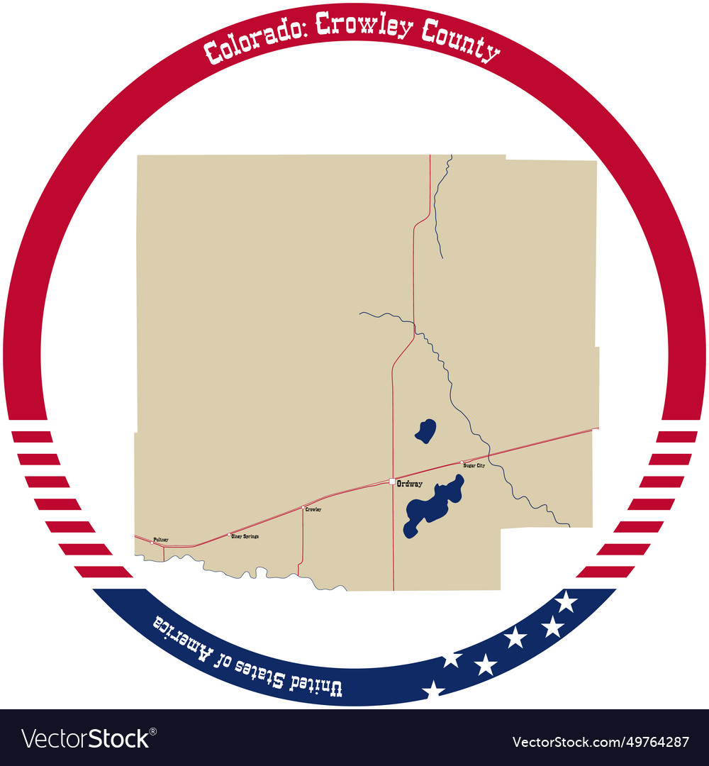 Map of crowley county in colorado usa arranged Vector Image