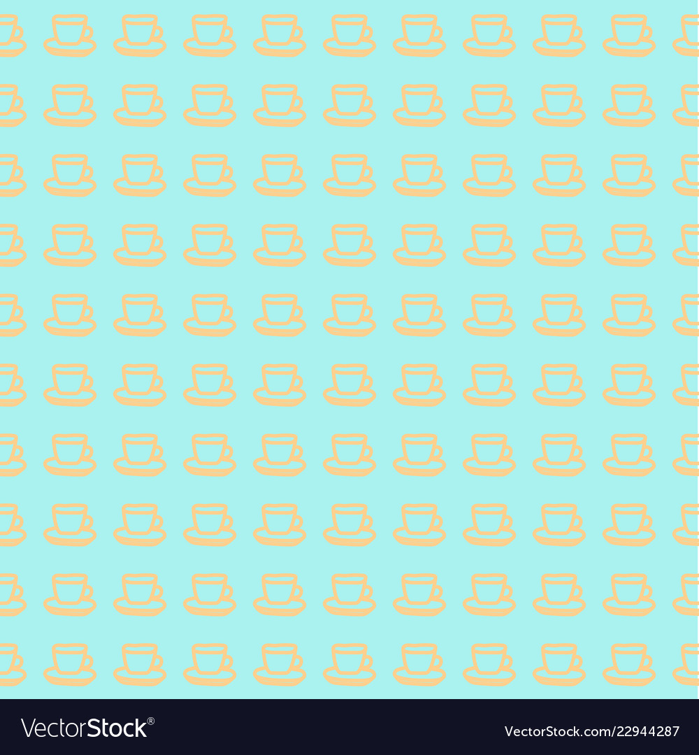Mint Green Tea Cups Seamless Pattern Design Vector Image